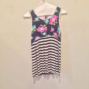 Floral and Stripes Tank Top